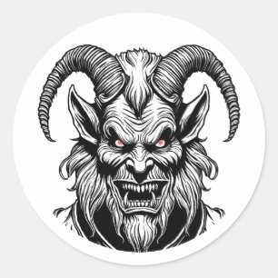 Rond Sticker Krampus yeux rouges