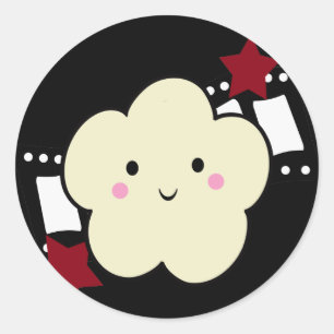 Rond Sticker KRW Movie Popcorn Kawaii