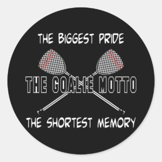 Rond Sticker Lacrosse Goalie Motto