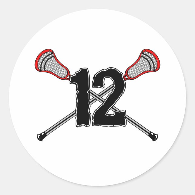 Rond Sticker Lacrosse Numéro 12 2 (Devant)