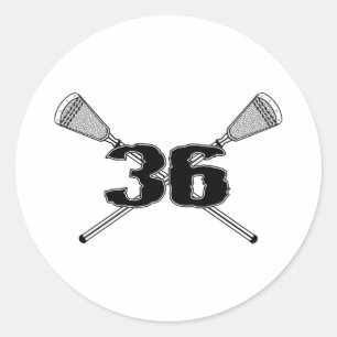 Rond Sticker Lacrosse Numéro 36