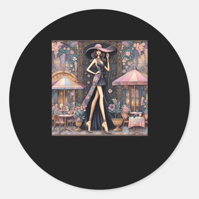 Rond Sticker Lady Art # 4 (Devant)