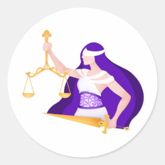 Rond Sticker Lady Justice