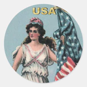 Rond Sticker Lady Liberty 1