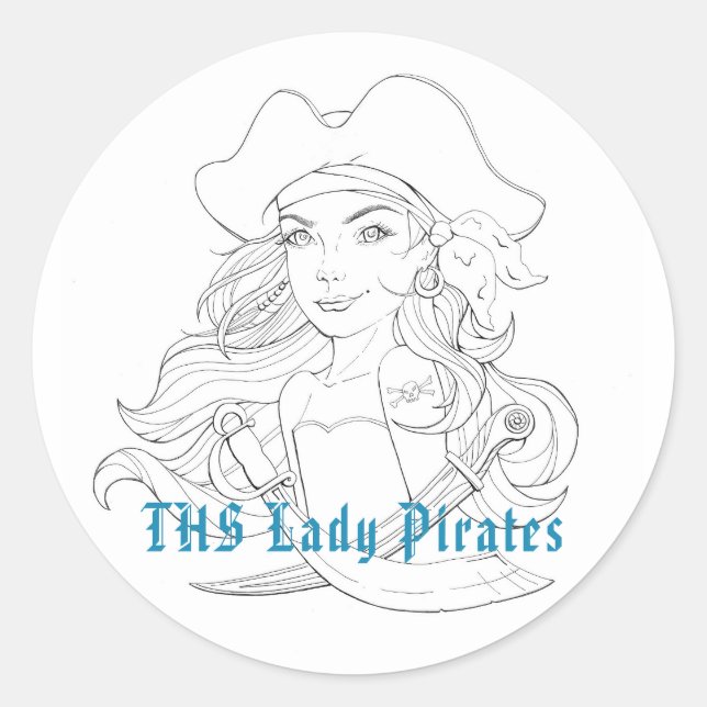 Rond Sticker Lady Pirate (Devant)