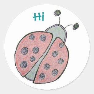 Rond sticker Ladybug "Hi"