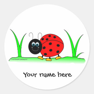 Rond Sticker Ladybug personnalisé