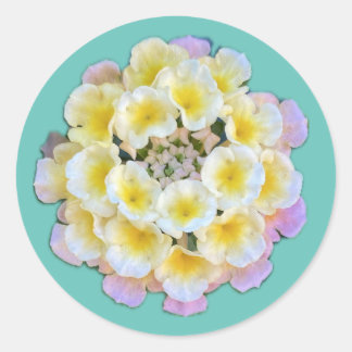 Rond Sticker Lantana Flowers