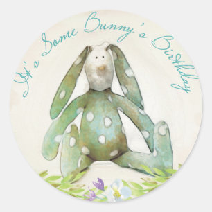 Rond Sticker lapin bleu