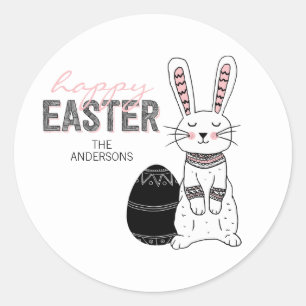 Rond Sticker lapin lapin de Pâques
