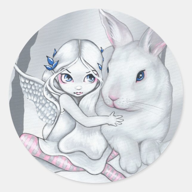 Rond Sticker "Lapin Neige" (Devant)