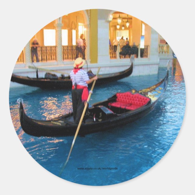 Rond sticker Las Vegas Venice Gondoliers (Devant)