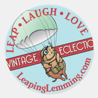 Rond Sticker Lemming Leaping