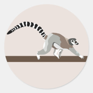 Rond Sticker Lemur