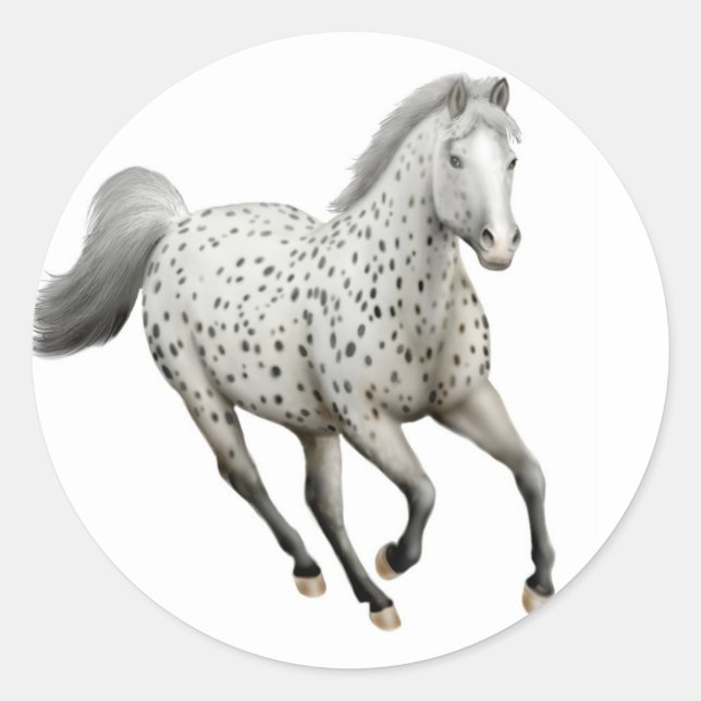 Rond Sticker Leopard Appaloosa Horse Gallopker (Devant)