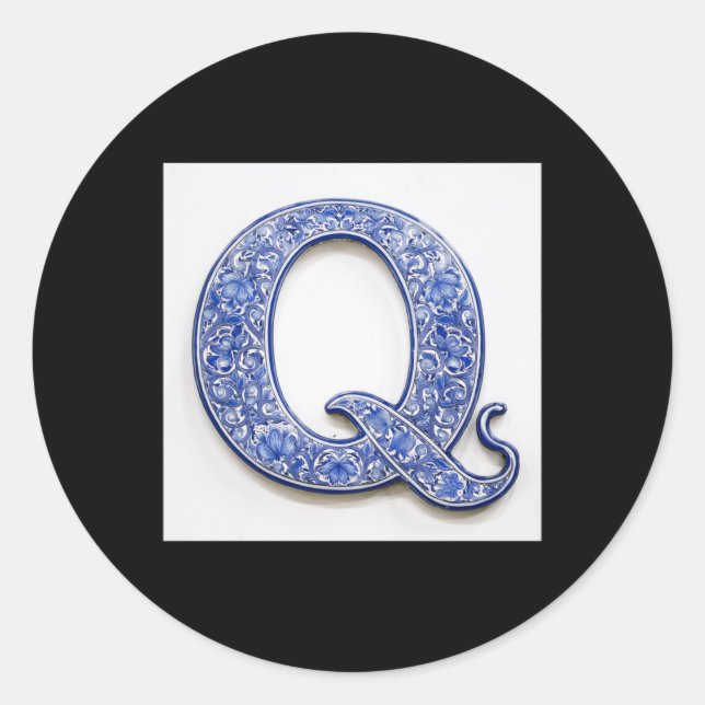 Rond Sticker Lettre Q (Devant)