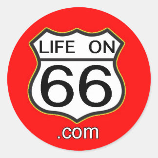Rond Sticker Life On 66 (rouge rond)
