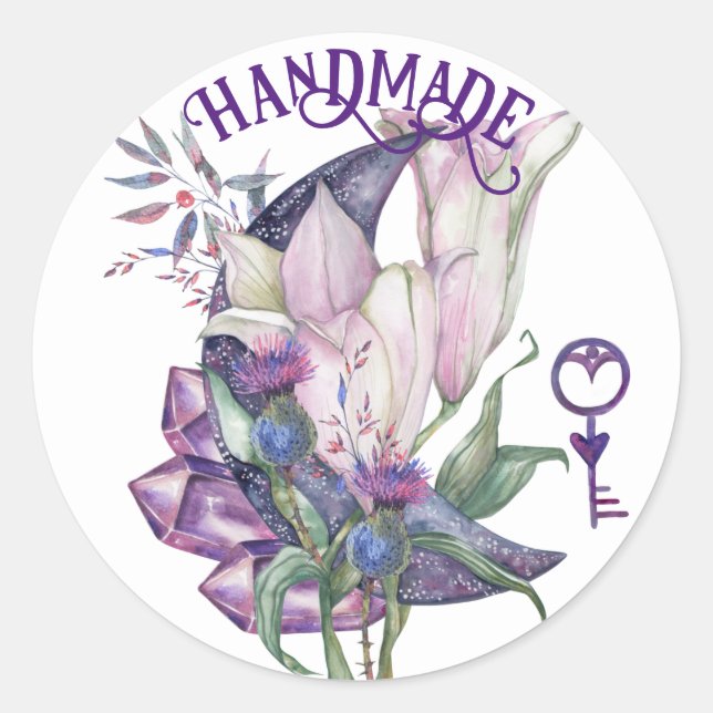 Rond Sticker Lilly Crystal Moon fait main (Devant)