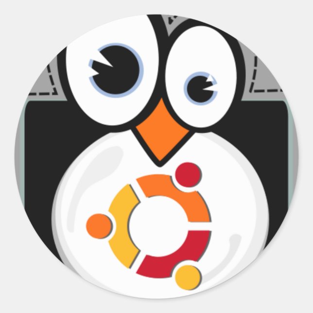 Rond Sticker Linux Penguin Ubuntu (Devant)