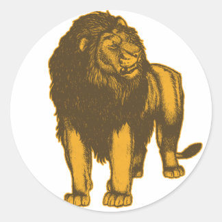 Rond Sticker Lion Fière