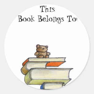 Rond Sticker livre Teddy Bear