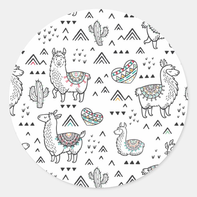 Rond Sticker Llama Mama (Devant)