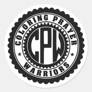 Rond Sticker Logo Noir & Blanc ColoriagePrièreGuerriers