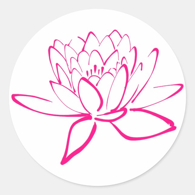 Rond Sticker Lotus Rose (Devant)