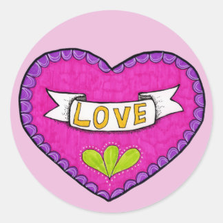 Rond Sticker Love Heart Round