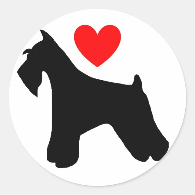 Rond Sticker Love Schnauzer (Devant)