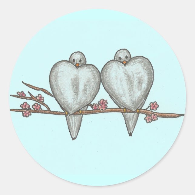 Rond Sticker Lovebirds (Devant)