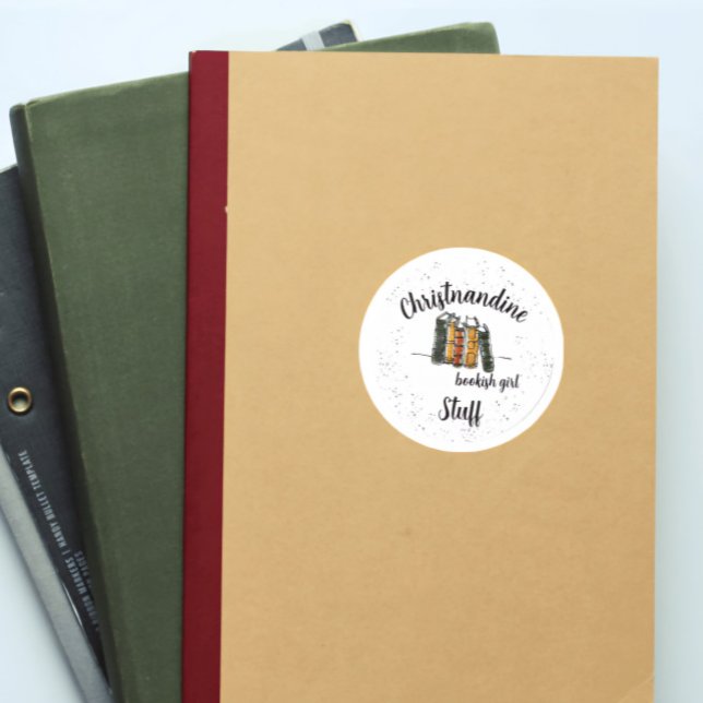 Rond Sticker Lover du livre de nom personnalisé (Créateur téléchargé)