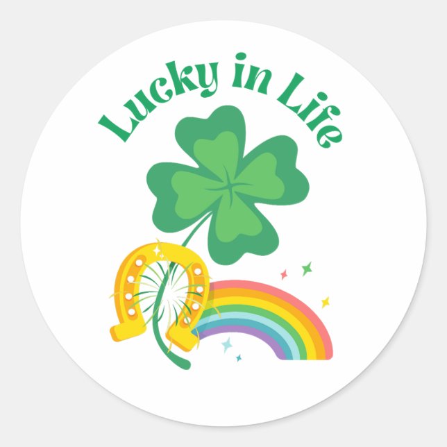 Rond Sticker Lucky in Life Jour de la Saint Patrick (Devant)