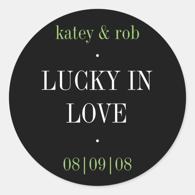 Rond Sticker Lucky in Love (Devant)