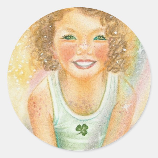 Rond Sticker Lucky Irish Leprachaun (Devant)