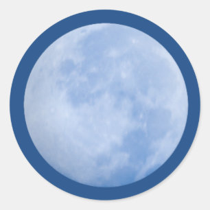 Rond Sticker Lune Bleue