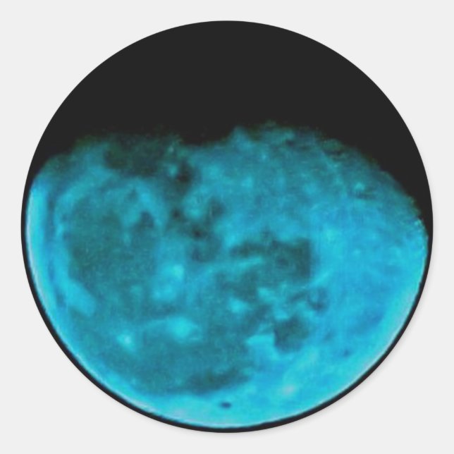 Rond Sticker Lune Bleue, Arrondi (Devant)