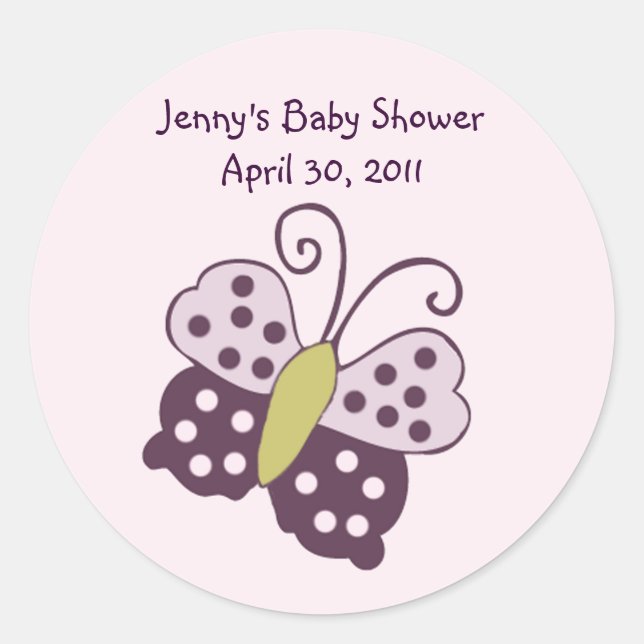 Rond Sticker Luv Bug/Ladybug/Papillon/Étiquette/Sceau (Devant)