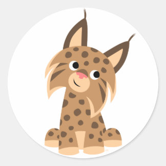 Rond Sticker Lynx pour caricature mignonne
