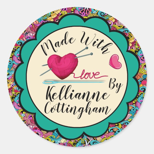 Rond Sticker Made with Love (Devant)