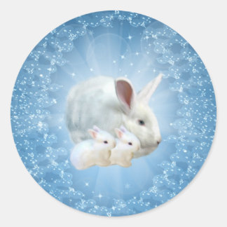 Rond Sticker Magique Bunny de Pâques
