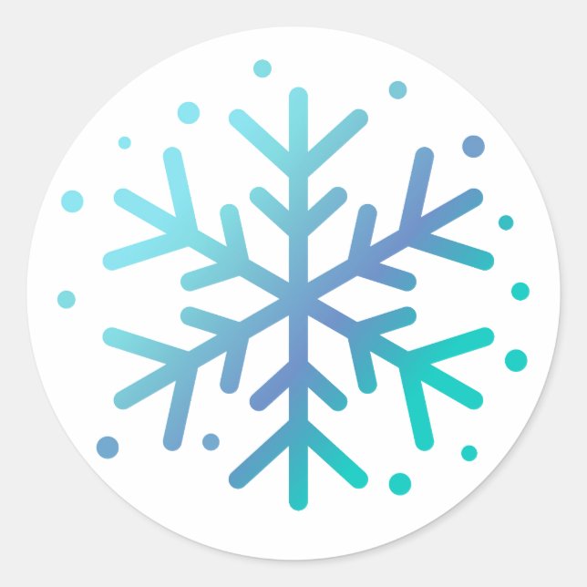 Rond Sticker magique pour flocon de neige en hiver (Devant)