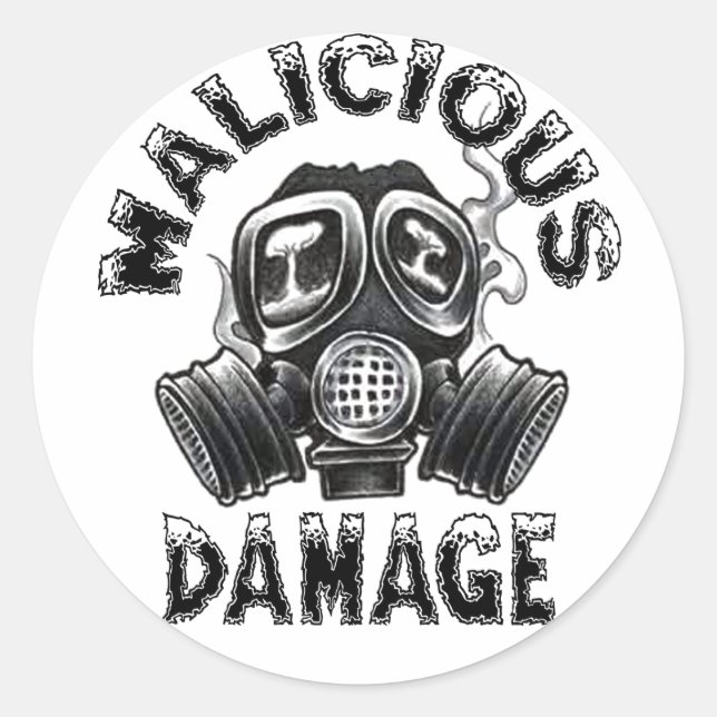 ROND STICKER MALICIEUX DOMMAGE (Devant)