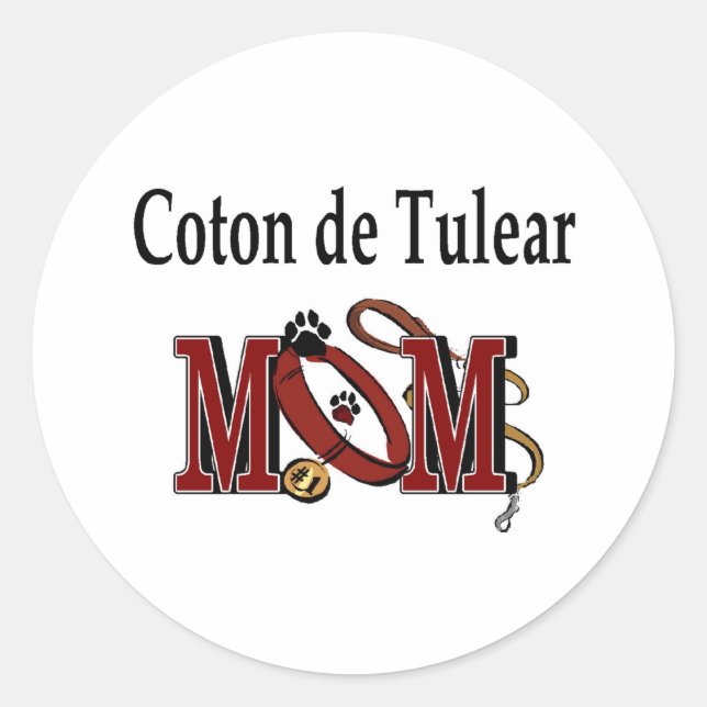 Rond Sticker Maman Coton De Tulear (Devant)