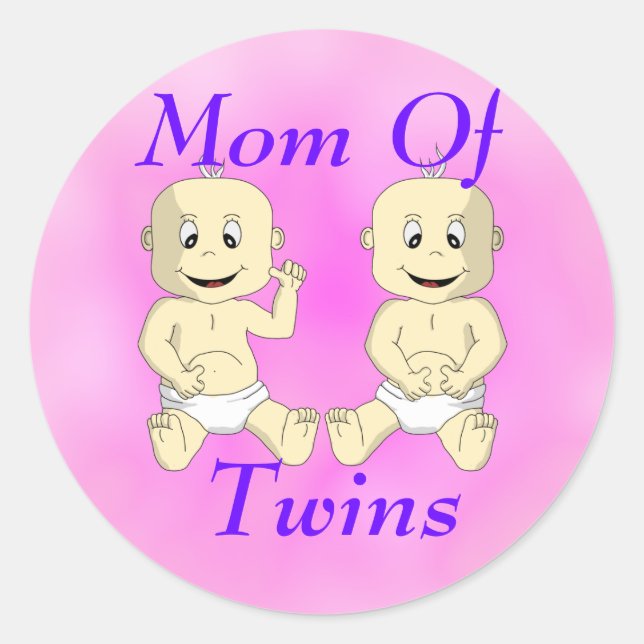 Rond Sticker Maman Of Twin Baby (Devant)