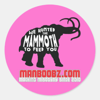 Rond Sticker mammoth en rose