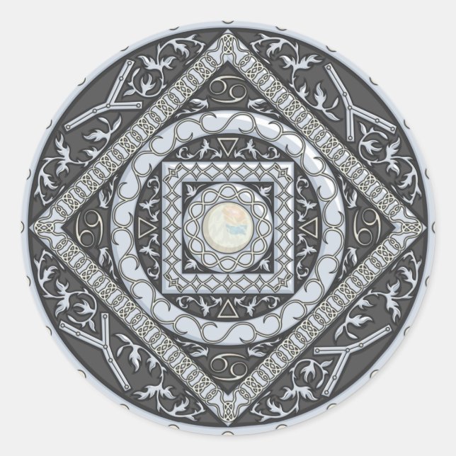 Rond Sticker Mandala Cancer (Devant)