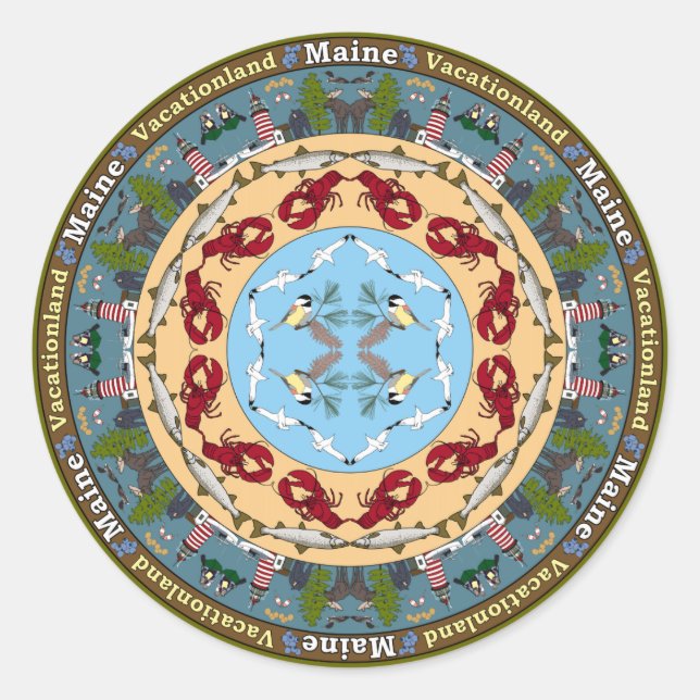 Rond Sticker Mandala du Maine (Devant)
