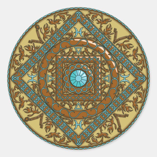 Rond Sticker Mandala Pisces (Devant)