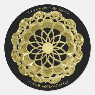 Rond Sticker Mandala Rose d'ombre